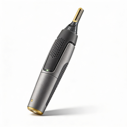 Charly | Professional Ultra-Thin Precision Trimmer | Titanium Stainless Steel Blades | Integrated LED Light | Micro-Oscillation Technology | For Nose, Ears & Contours