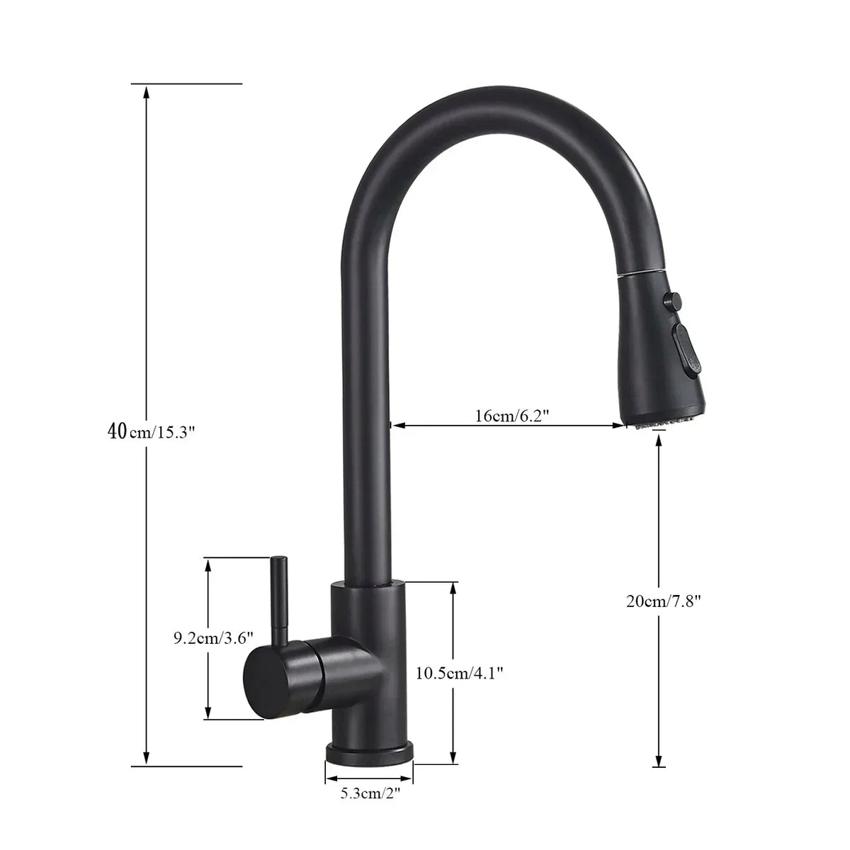 Charly | Pull-Out Faucet with Single Lever Mixer – Flexible Faucet with Shower Function, High Quality Stainless Steel, Ideal for Modern Kitchens, Easy Installation