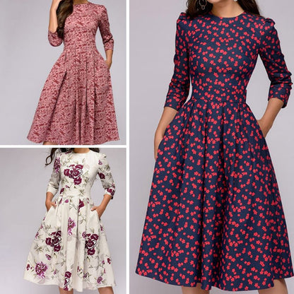 Charly - Retrozo Elegant, Mid-Length Dress