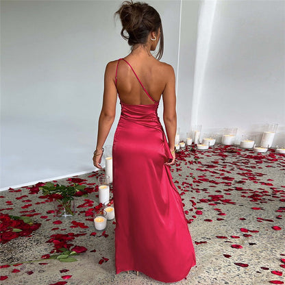 Charly Ruffled One-Shoulder Maxi Dress