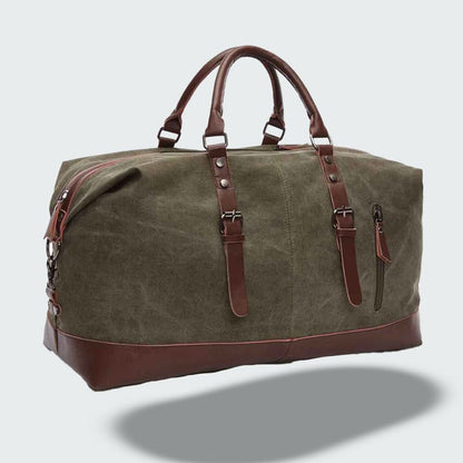 Charly | Travel Duffle Bag in Waxed Canvas – Durable and Waterproof with Leather Details