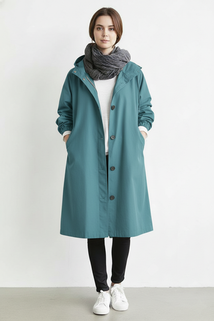 Charly | Wind and Waterproof Trench Coat for Women – With Hood for Autumn & Winter