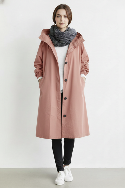 Charly | Wind and Waterproof Trench Coat for Women – With Hood for Autumn & Winter