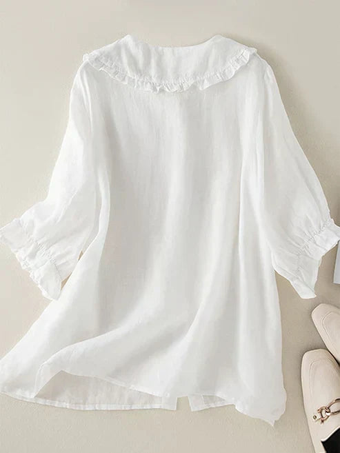 Charly | Women's Button-Down Ruffle Collar Shirt
