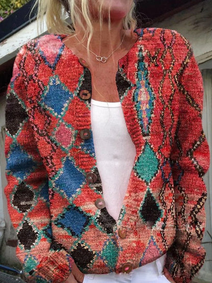 Charly | Women's Floral Cardigan with Button Details