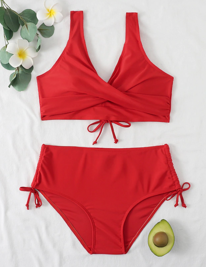 Charly | Women's High Waist Bikini Set with Wrap Top
