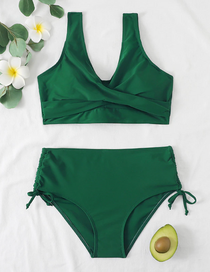 Charly | Women's High Waist Bikini Set with Wrap Top