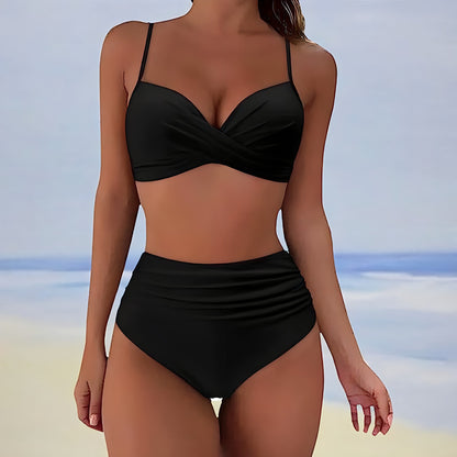 Charly | Women's High-Waisted Bikini Ruched Bottom