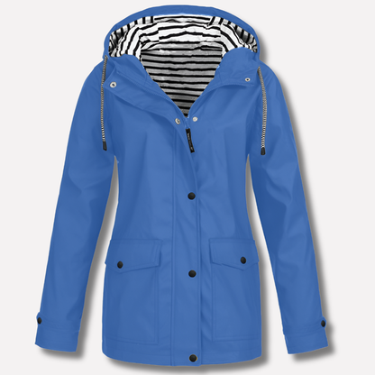 Charly | Women's Hooded Rain Jacket with Striped Lining