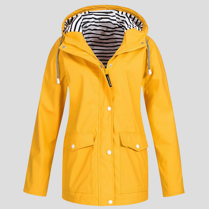 Charly | Women's Hooded Rain Jacket with Striped Lining