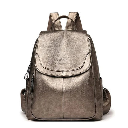 Charly | Women's Leather Flap Backpack with Structured Design