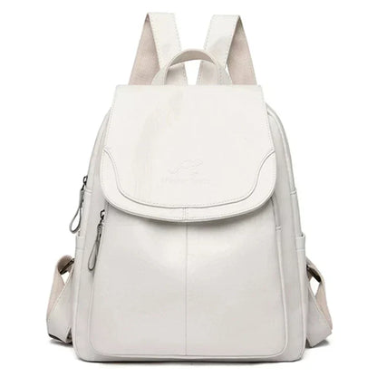 Charly | Women's Leather Flap Backpack with Structured Design