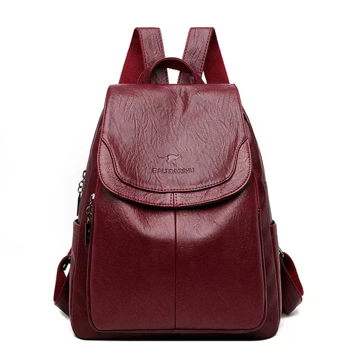 Charly | Women's Leather Flap Backpack with Structured Design
