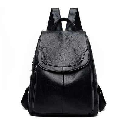 Charly | Women's Leather Flap Backpack with Structured Design