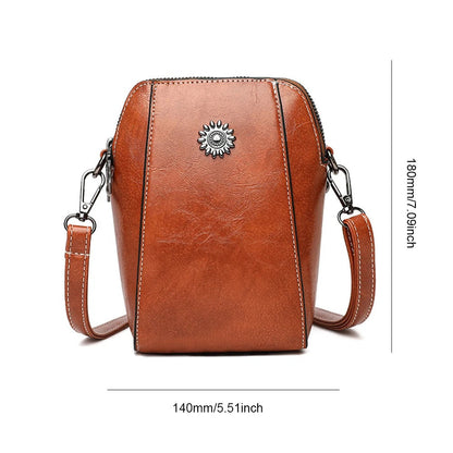 Charly | Women's Leather Shoulder Bag with Decorative Embellishment