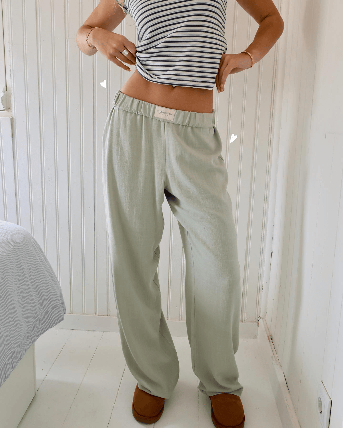 Charly | Women's Lounge Pants with Pinstripe Design