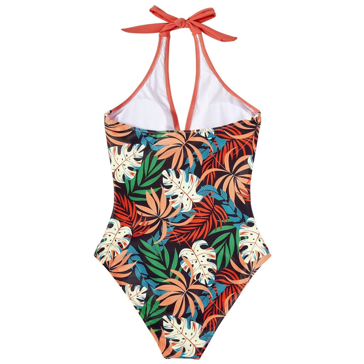 Charly | Women's One-Piece Swimsuit Halter Neck Tropical Print