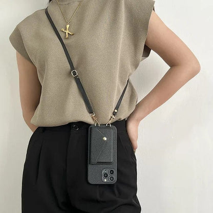 Charly | Women's Phone Case With Card Holder & Lanyard