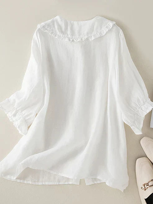 Charly | Women's Ruffle Collar Button-Down Shirt