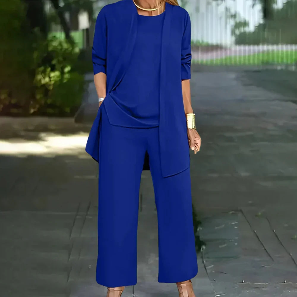 Charly | Women's Three-Piece Pantsuit Set with Blazer and Trousers