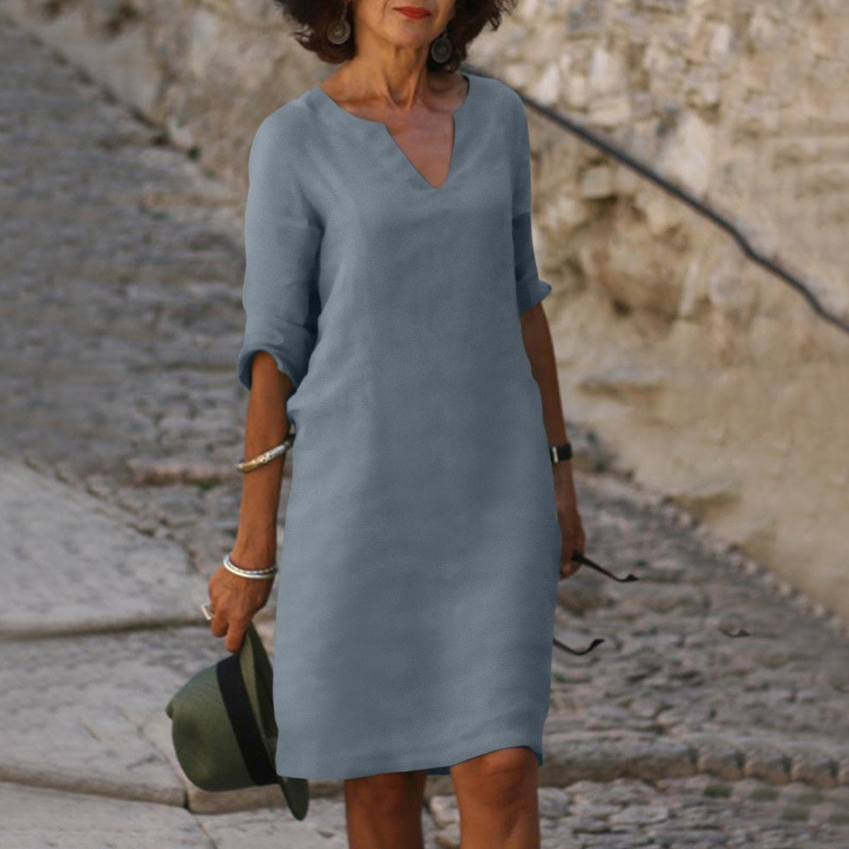 Charly | Women's V-Neck Midi Summer Dress