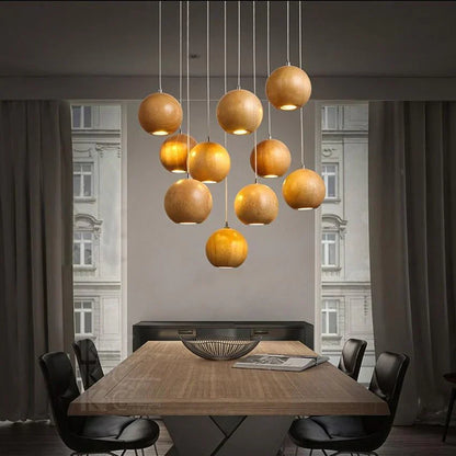 Charly | Wood Ball Pendant Light | Modern Natural Design