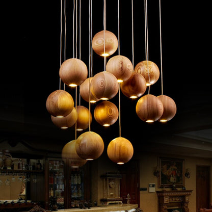 Charly | Wood Ball Pendant Light | Modern Natural Design