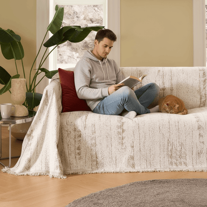 Soft Chenille Fabric Sofa Protector Cover - Cofik