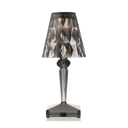 Elegant Glass Table Light with Crystal Accent