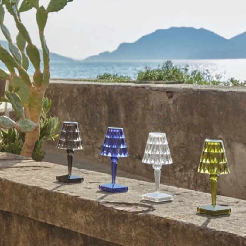 Elegant Glass Table Lamp with Crystal Accents
