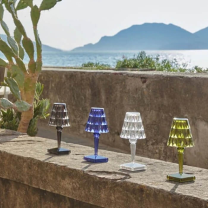 Elegant Glass Table Lamp with Crystal Accents
