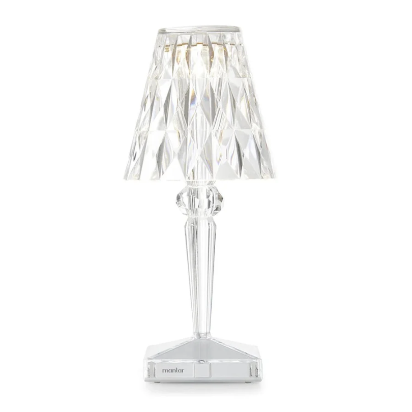 Elegant Glass Table Lamp with Crystal Accents - Cofik