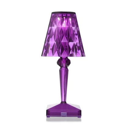 Elegant Glass Table Lamp with Crystal Accents