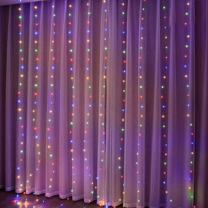 Christmas LED Curtain Lights with 8 Modes – Waterproof Indoor and Outdoor Decorations for Christmas