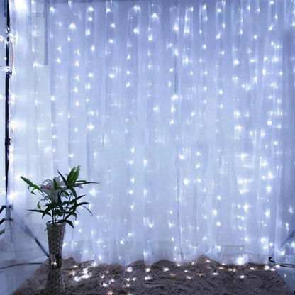 Christmas LED Curtain Lights with 8 Modes – Waterproof Indoor and Outdoor Decorations for Christmas