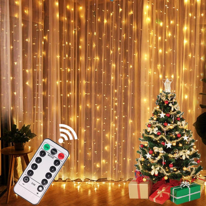 Christmas LED Curtain Lights with 8 Modes – Waterproof Indoor and Outdoor Decorations for Christmas