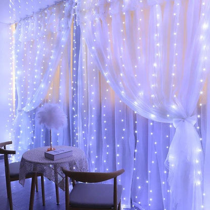 Christmas LED Curtain Lights with 8 Modes – Waterproof Indoor and Outdoor Decorations for Christmas