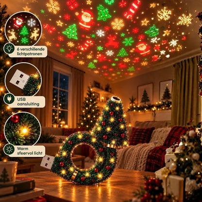 Christmas Projector - Christmas Tree-Shaped USB Projection Light