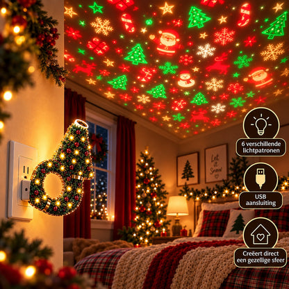 Christmas Projector - Christmas Tree-Shaped USB Projection Light