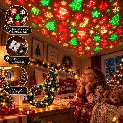 Christmas Projector - Christmas Tree-Shaped USB Projection Light