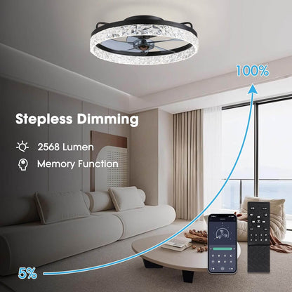 Stylish Black LED Ceiling Fan Light