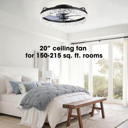 Stylish Black LED Ceiling Fan Light