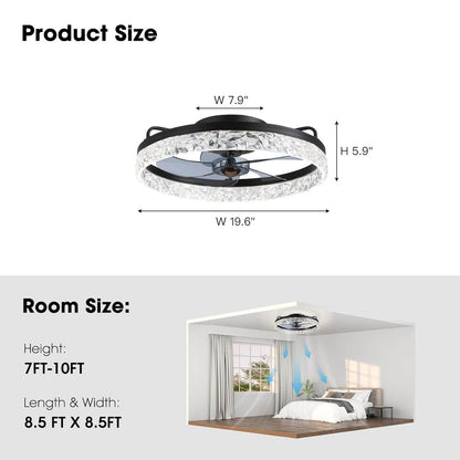 Stylish Black LED Ceiling Fan Light