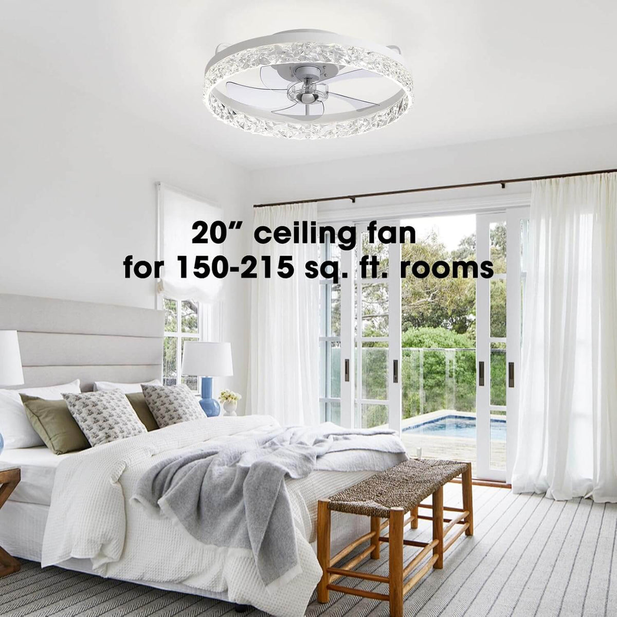 Stylish Black LED Ceiling Fan Light