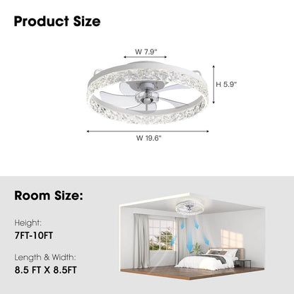 Stylish Black LED Ceiling Fan Light