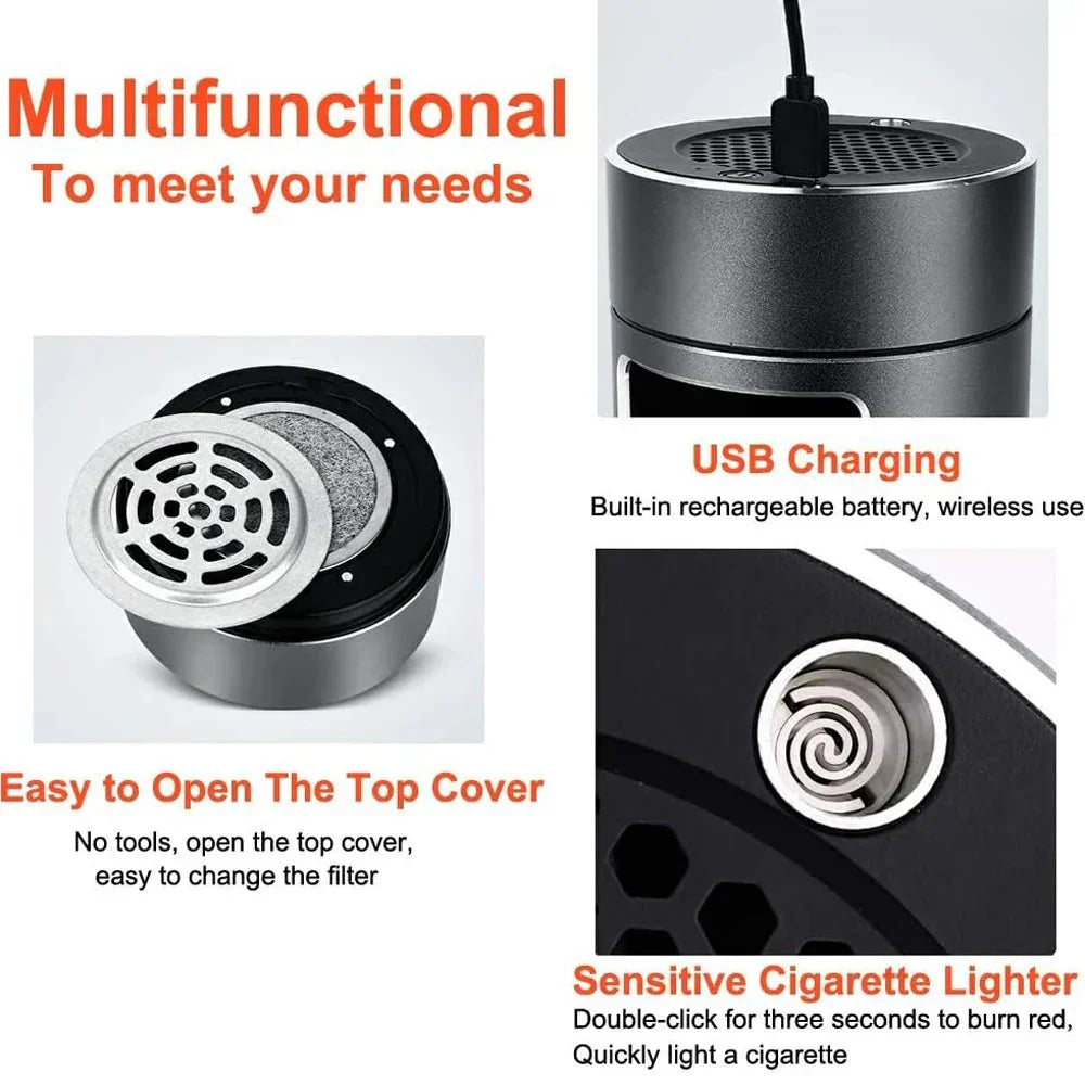 Portable Electric Smokeless Ashtray with HEPA Filter
