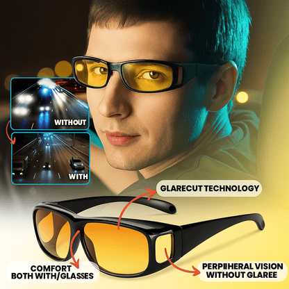 CLARIVUE – Night glasses with HD lenses & glare protection for safe driving at night