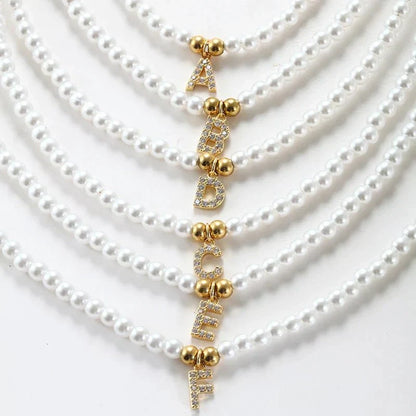 Elegant Pearl Monogram Pendant Necklace