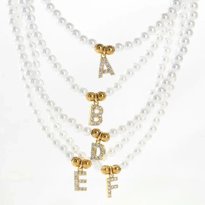 Elegant Pearl Monogram Pendant Necklace