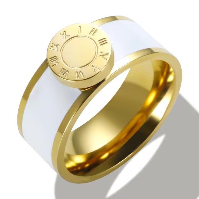Elegant Roman Numeral Bangle and Ring Set